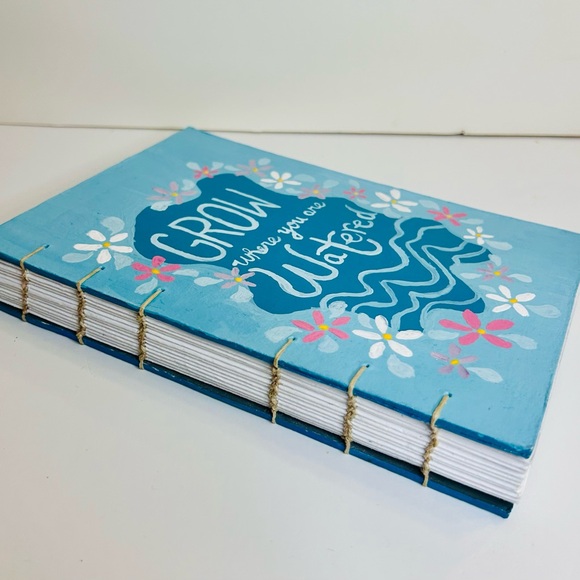 Ready-to-ship Hand Painted Grow Where You Are Watered Notebook - Picture 2 of 7